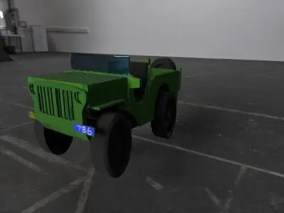 VIHICALE jeep Low-poly 3D model