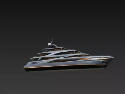 Premium Futuristic Luxury Super Yacht 3D print model