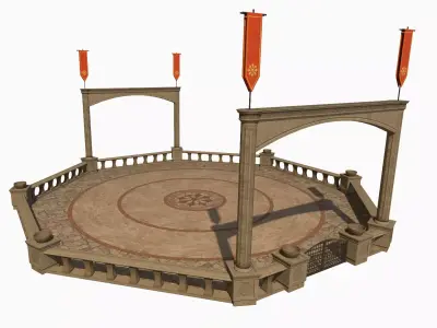 Lowpoly Ancient Arena Low-poly 3D model