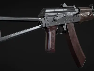 AK-74U AAA FPS Game Ready Weapon Asset Low-poly 3D model