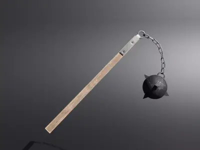 Medieval Spiked Flail 3D model
