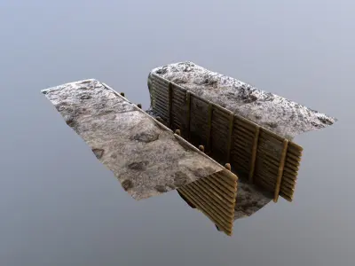 ww1 trench Low-poly 3D model