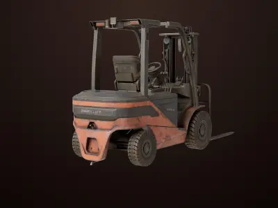  Dusty Forklift Trucks All PBR Unity UE Textures 3D Model Pack