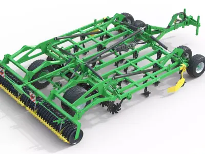 Kerner X460 Mounted Star Wheel Cultivator Low-poly 3D model