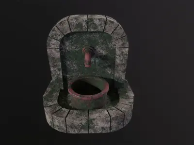 Old Water Fountain 3D Model Low-poly 3D model