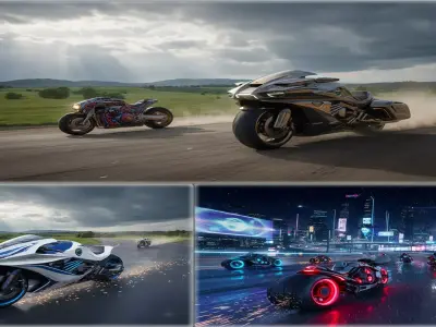 Futuristic Motorcycle 3D Pack  Sci Fi Bikes Collection 3D model