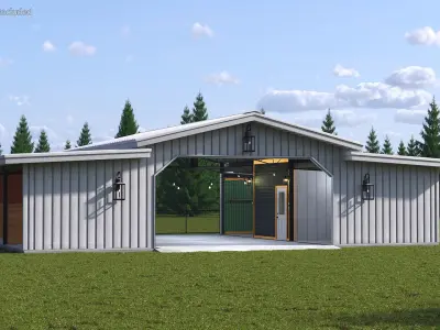 Stable Building White 3D model