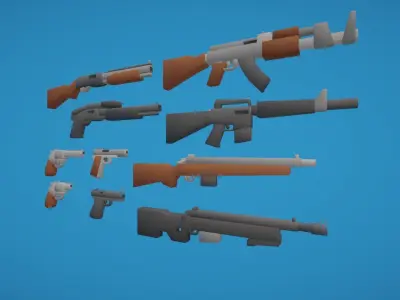 Poxel - Guns 3D model