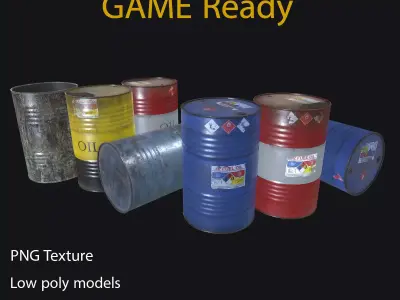 Oil Barrel  Low-poly 3D model purchase