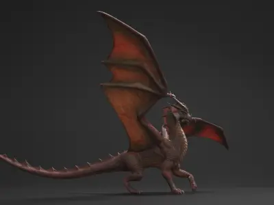 Dragon Fantasy Beast Standing 3D model