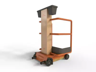 Game-Ready Hydraulic Lift with 4K-PBR Texture Set Low-poly 3D model