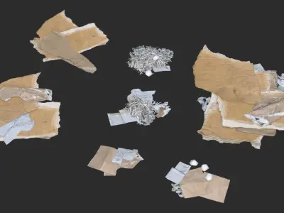 Paper Debris Set 1 Low-poly 3D model