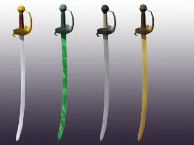 Lowpoly Sword Pack Low-poly 3D model