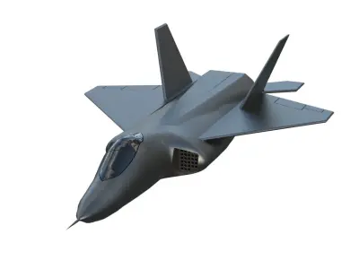 Aircraft fighter jet F-22 Raptor  Low-poly 3D model