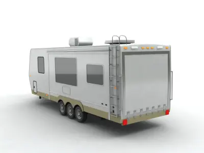 Travel Trailer Toy Hauler 3-Axle 3D model
