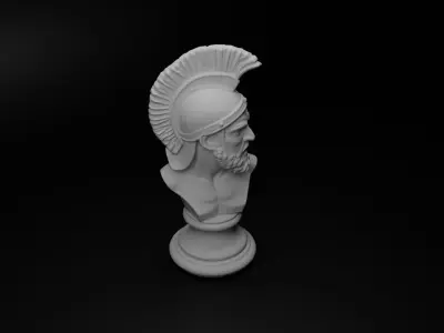 Ancient Greek Hoplite Bust Chess 3D print model buy