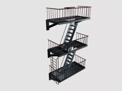 Emergency staircase 3D model