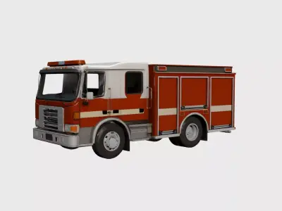 Realistic Fire Truck Detailed Emergency Vehicle 03 3D model