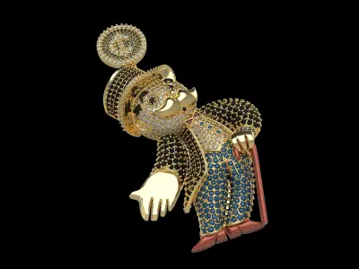 monopoly man pendant 3D print model