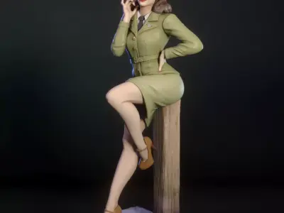 Peggy Carter from Captain America 3D print model