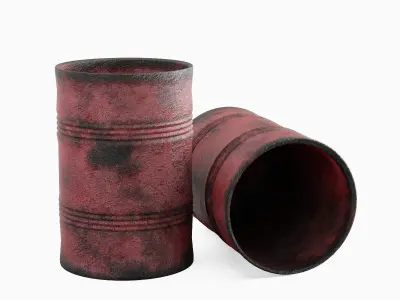 Used Steel Barrel B 03 3D model