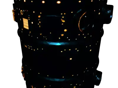 SciFi Futuristic Power Cylinder Low-poly 3D model