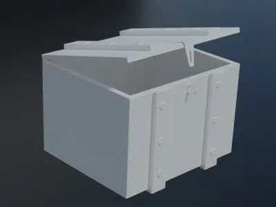 Wooden Ammo Box Low-poly 3D model