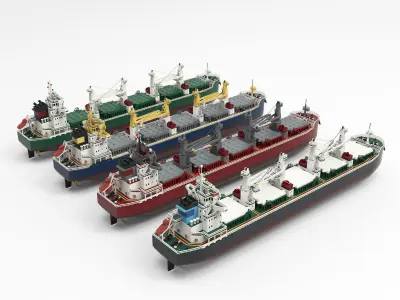 Panamax Bulk Carrier  Low-poly 3D model