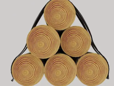 Wooden Logs Low-poly 3D model Low-poly 3D model