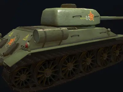 T-34 Hand-Painted Low-poly 3D model
