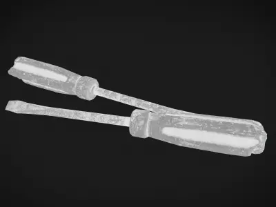 Screwdriver Old tools Free low-poly 3D model