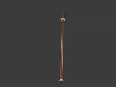 Japanese Naginata  Low-poly 3D model