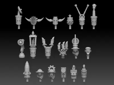 Steampunk Head Megapack 3D print model