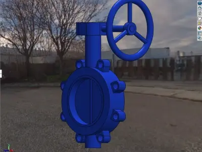Butterfly valve PN16 3D model