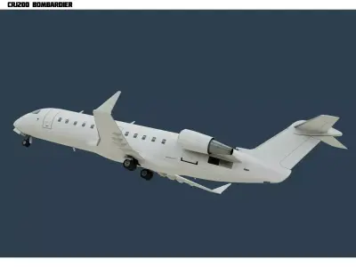 CRJ200 White Low-poly 3D model