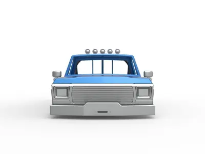 Shell of vintage Monster Truck V2 Scale 1 to 25 3D print model