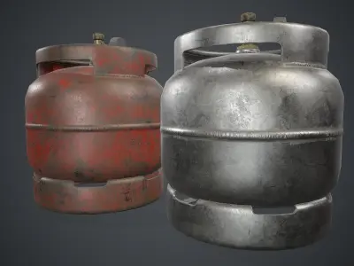 Portable LPG Gas Tank 1 PBR Game Ready Low-poly 3D model