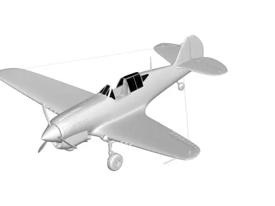 Curtiss P-40 Warhawk 3D model purchase