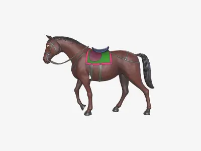 Horse for game Low-poly 3D model