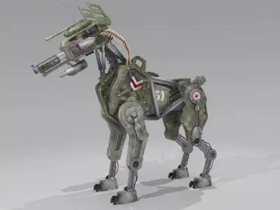 DOG 51  Military Robot  Free low-poly 3D model