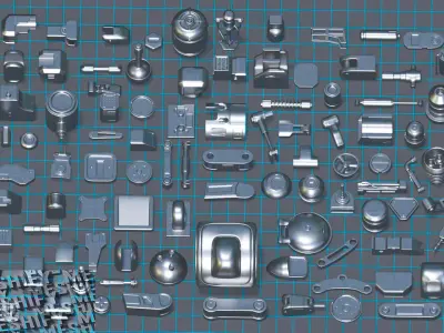 Sci-Fi Kitbash  Props Pack 3D model