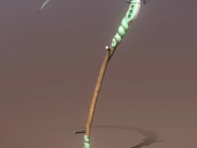 Superfuntimes Fantasy Jade Python Scythe Low-poly 3D model