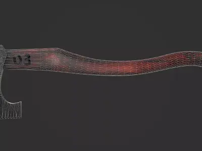 Damascus axe Low-poly 3D model