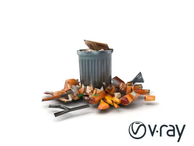 Overflowing Eco-Bin and Recyclable Waste model pack Low-poly 3D model