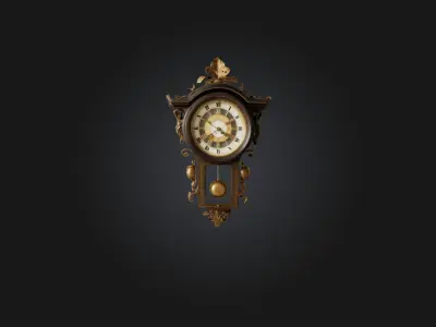 Vintage Clock Model Low-poly 3D model