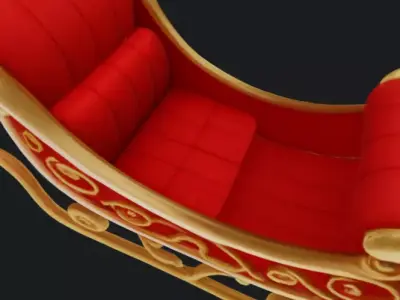 Santa Claus Sleigh Christmas 3D Model 3D model