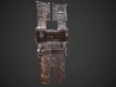 Shield Gunner Low-poly 3D model