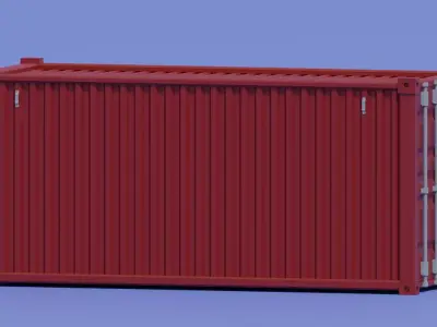 Cartoon Cargo Container Low-poly 3D model