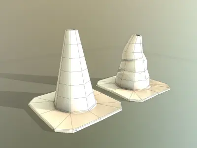 LOW POLY - Traffic Cone Low-poly 3D model