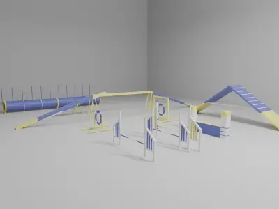 Dog training agility course equipment 3D model obstacles 3D model